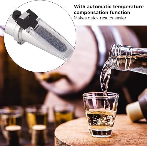 Miniatura 5 de TOPINCN Refractómetro de mano Alcohol 1.000 Resultados Rápidos Probador Medidor Cerveza Brix Mango para Refractómetros de Aluminio