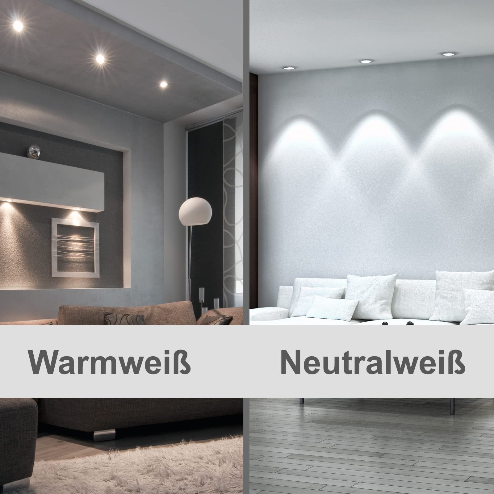 trendlights24 LED Modul 5W extra flach 50 x 23 mm 230V Neutralweiß 10x Spot | für Einbaustrahler, ultra flach, 23 mm hoch, 400lm, 4000k, 50° Abstrahlwinkel, Perfekter Ersatz für GU10 MR16