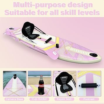 AKSPORT 11' Inflatable Stand-Up Paddle Board with Upgraded SUP Accessories Kit | Extra Wide 34