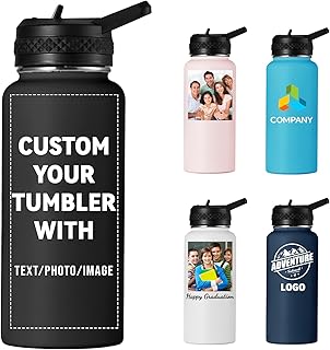 Personalized 32oz Water Bottle, Insulated Sport Water Bottle with Leak-p...