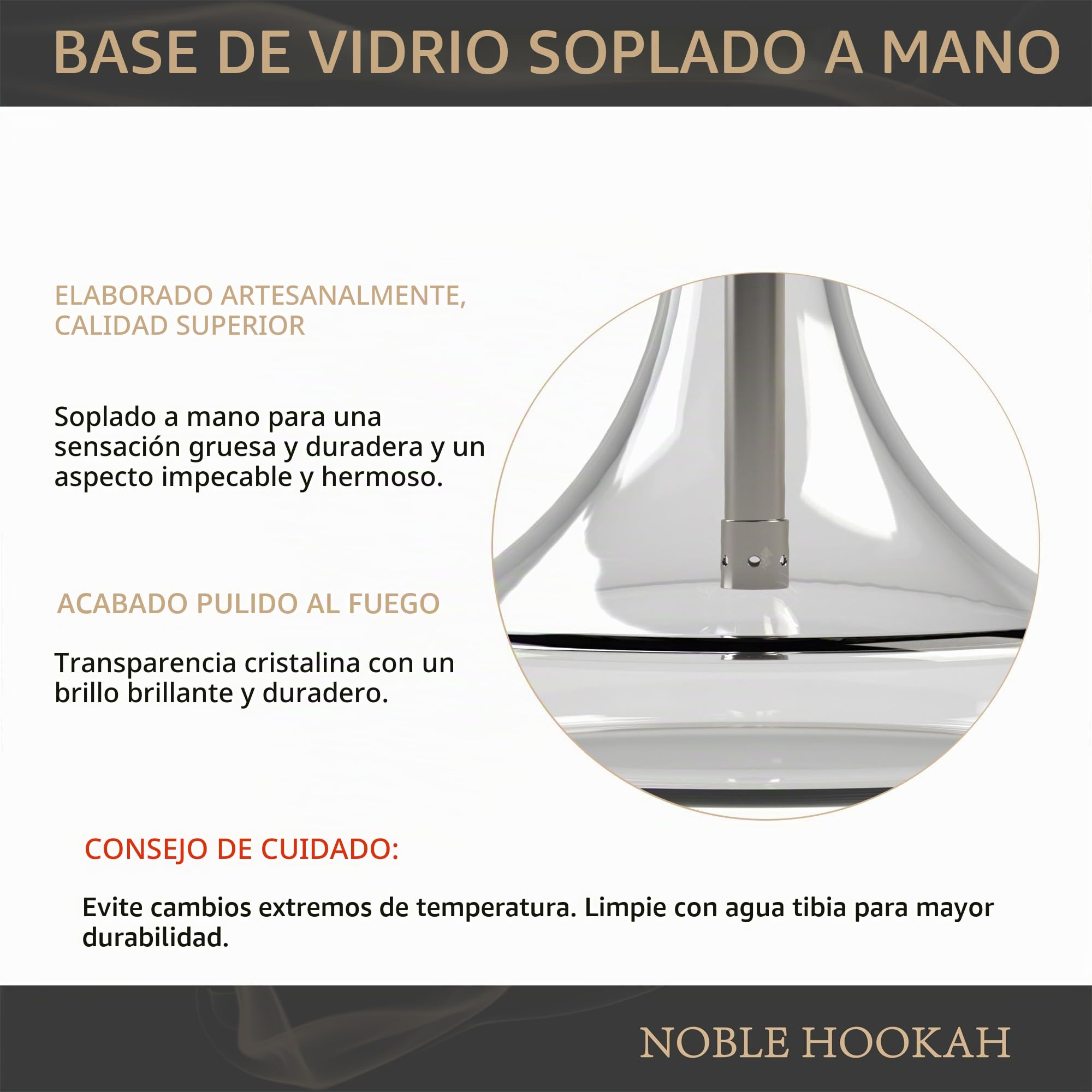 NOBLE HOOKAH XL Set de Shisha con 1 conexión y accesorios completos para Cachimba: Cabezal de Shisha, Elegante jarrón de vidrio, Recipiente para recoger melaza, 1 manguera y asa (Negro)