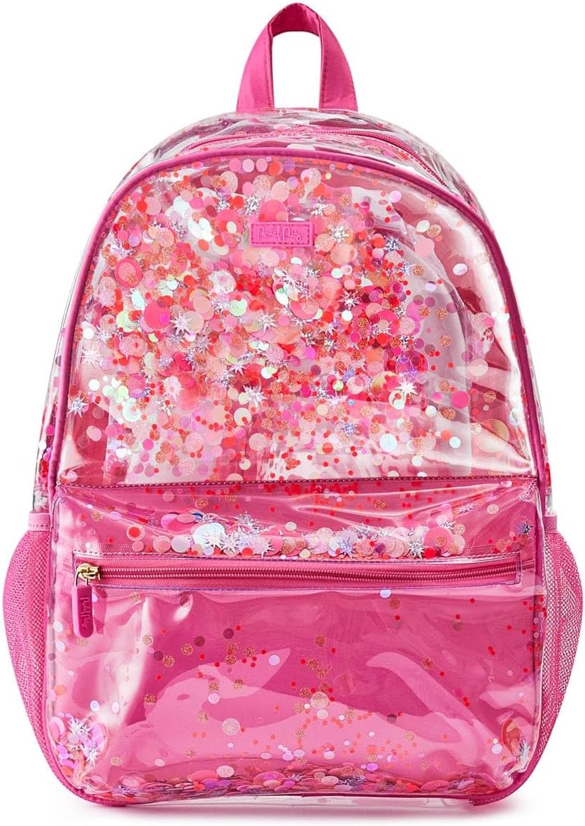 Packed PartyBackpack, Women and Girls Fashion Shoulder Knit Book Bag; Trendy Unicorn Confetti Look for Work and Travel (Pink - Sweet Tart)