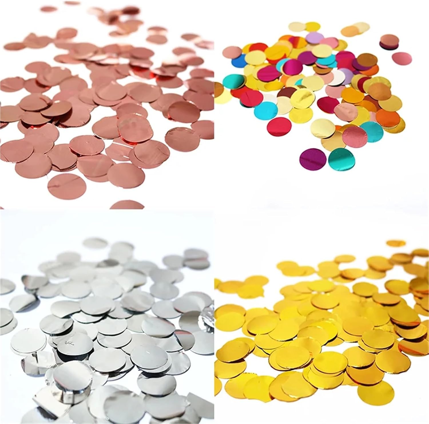 Table Confetti 6 Bags 20g/bag Confetti Wedding Decoration Baby Shower Decorations Birthday Gold Silver Rose Party 1.5cm Circular Mirror(Colorful)