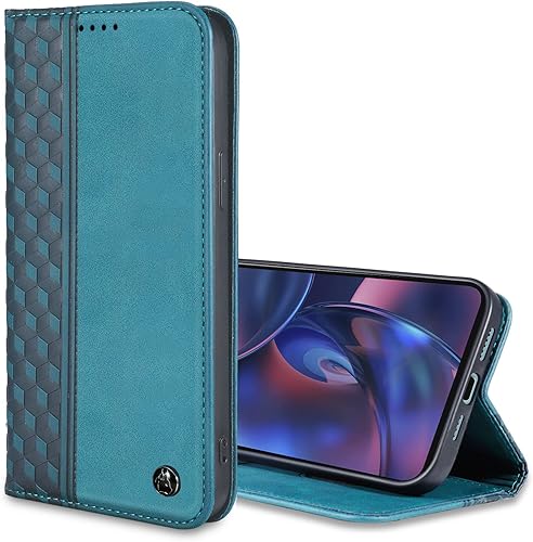 Miniatura 9 de Funda tipo cartera para Moto G Play (2023) de 6.5 pulgadas - Funda para Motorola G Flip Fuerte Magnético Funda de piel sintética con tarjetero y