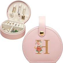 Bemaystar Travel Jewellery Box, Small jewellery box,Initial Jewellery Box,Gifts for Women,Travel gifts, Birthday Gift for Women,Girls,Friends