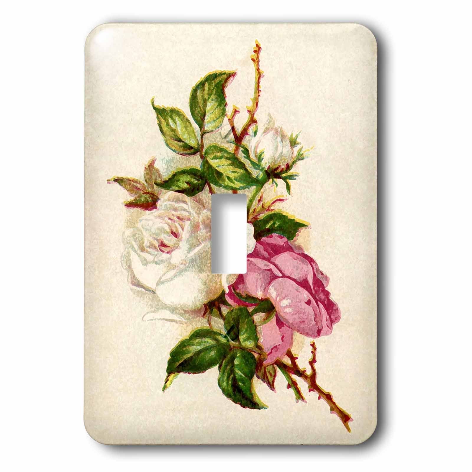 Interruptor de palanca individual de coleccion artistica 3dRose lsp_204083_1 rosas inglesas