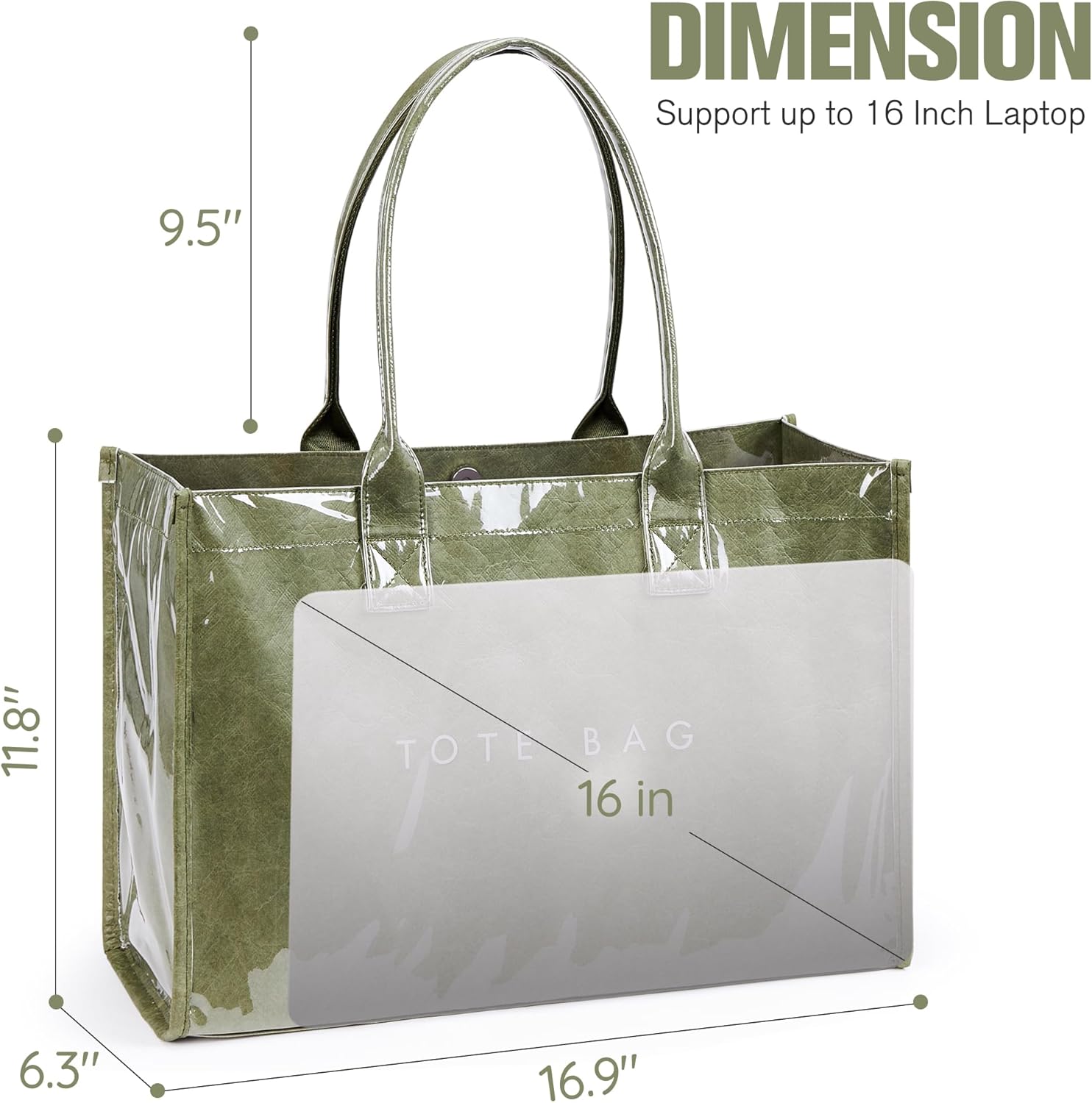 KALIDI PVC Tote Bag Women’s Kraft Paper Work Handbags Purses with Top Handle - Image 4