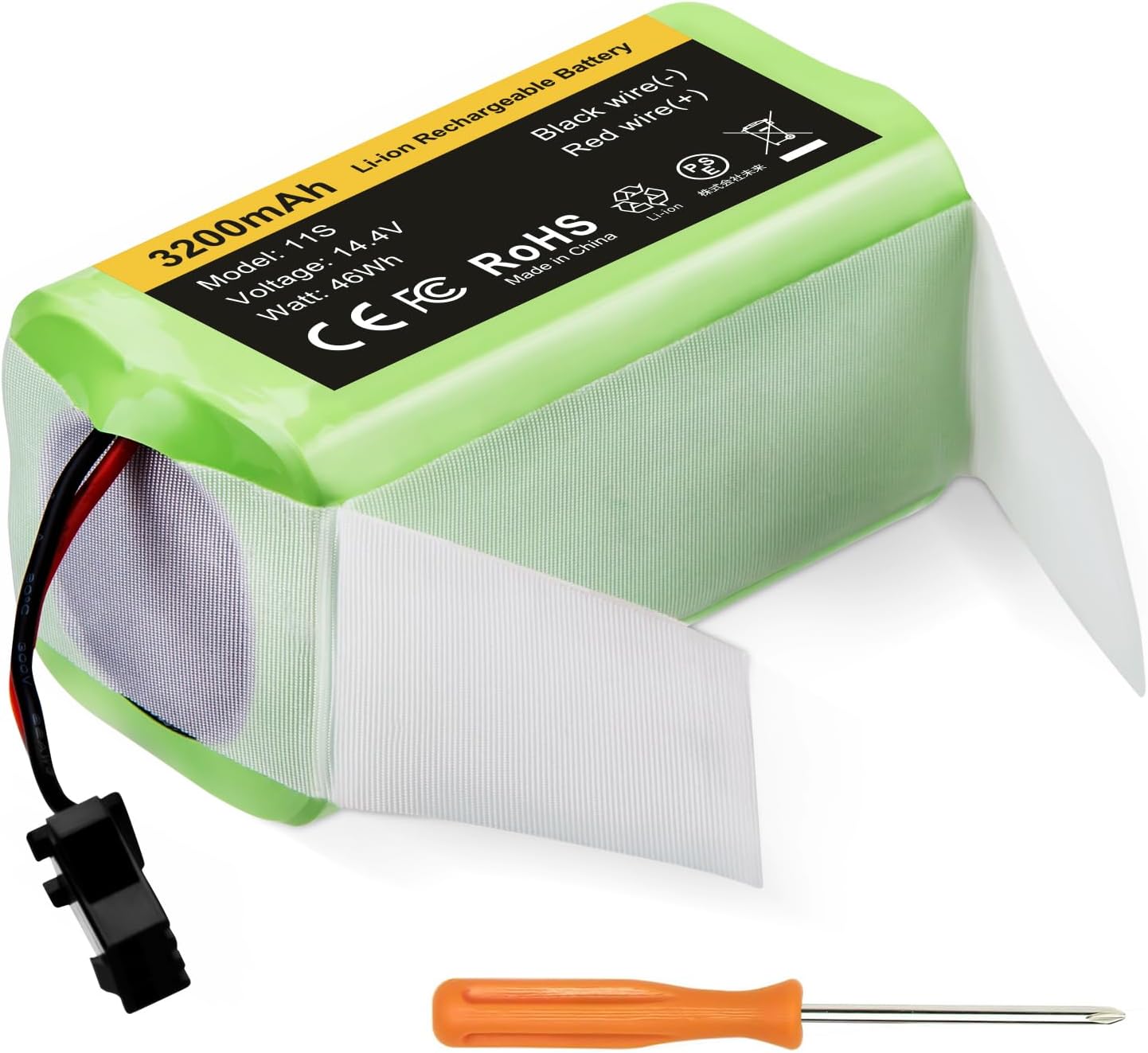 3.2Ah 14.4V Replacement for Eufy 11s Battery Li-ion Compatible with Ecovacs Deebot N79S DN622 Tesvor X500 Eufy RoboVac 11 30 15C 35C R500 RV750 Amarey A900 Goovi D380 iMartine C800