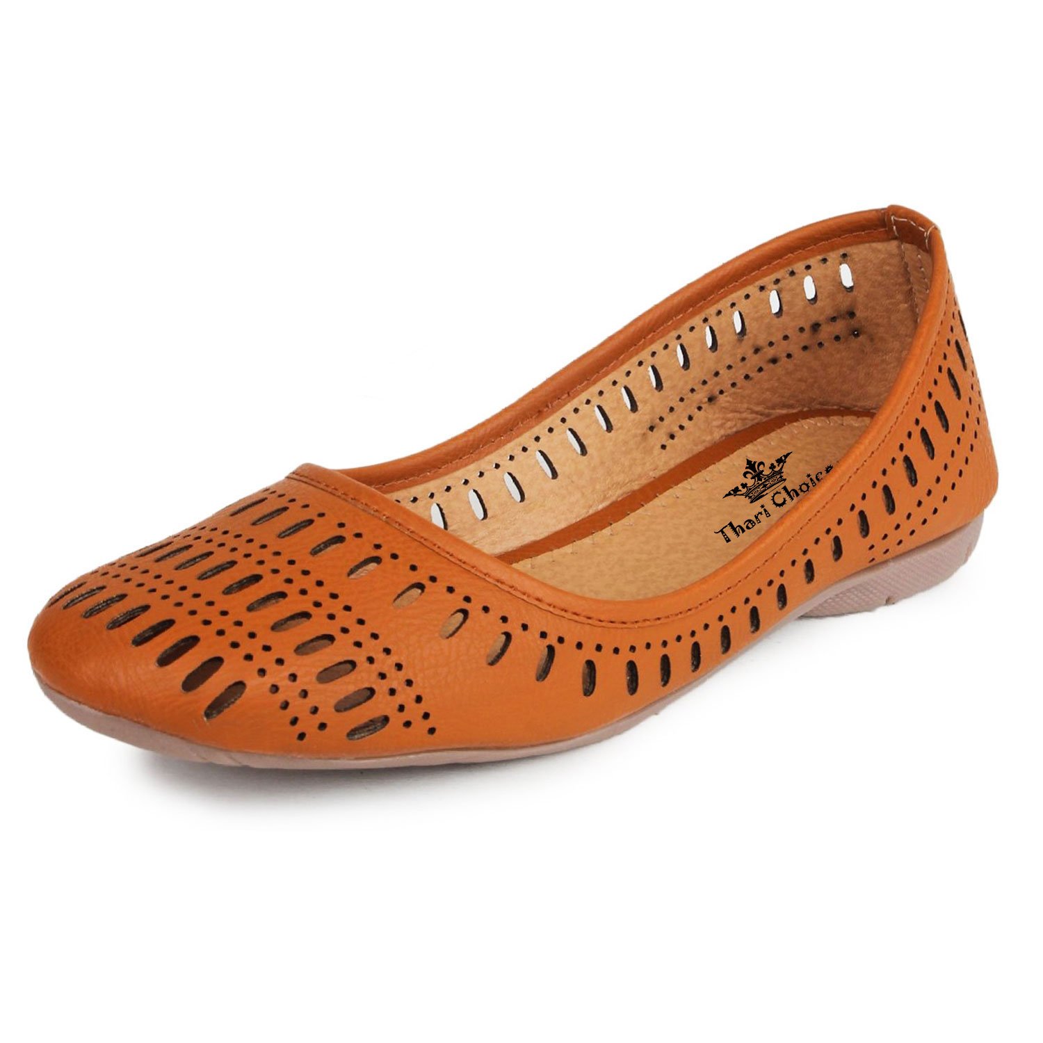 Thari Choice Tan Women's Juttis 4 UK/India (37 EU) Amazon.in Shoes
