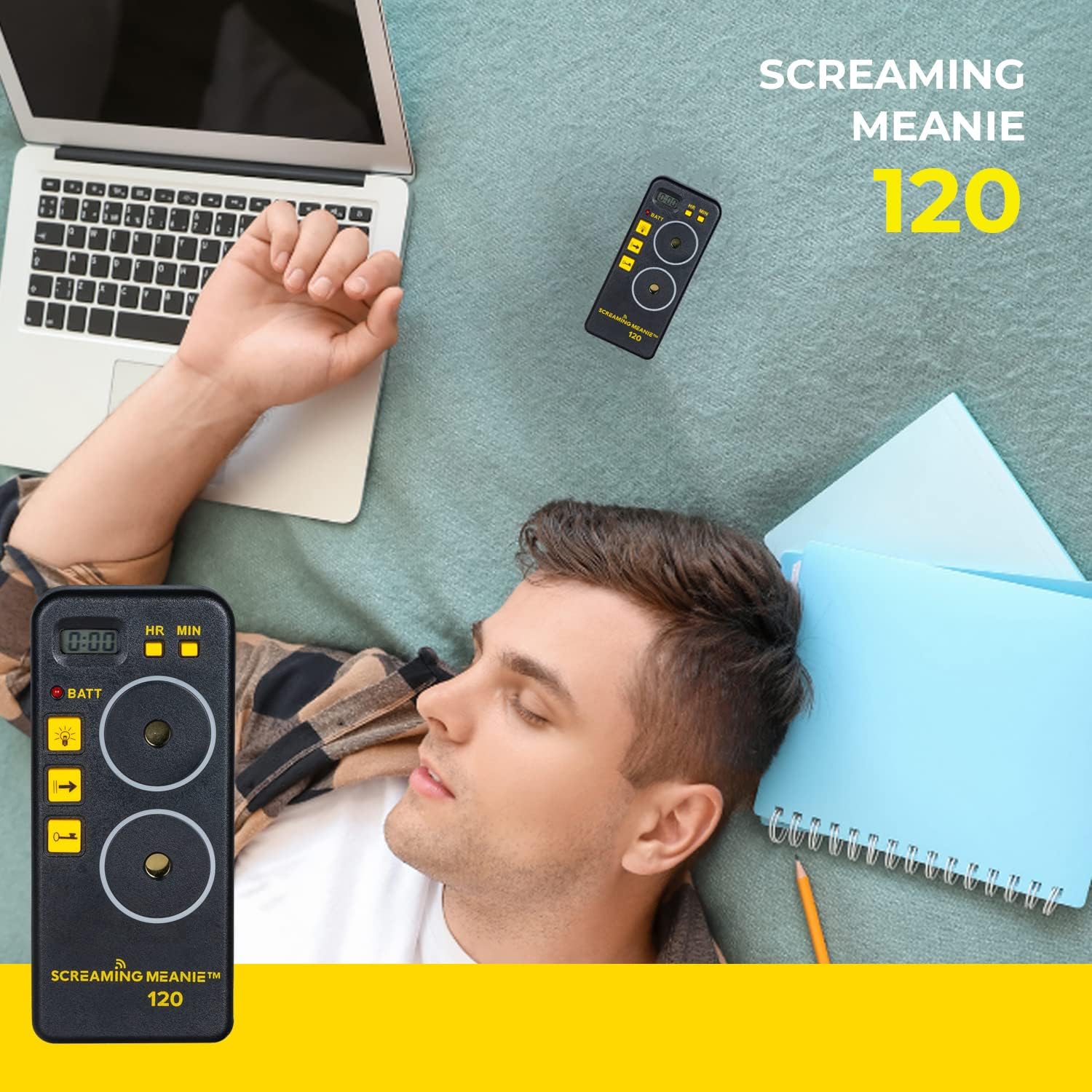 Screaming Meanie TZ-120 Alarm Timer for Heavy Sleepers, Black | Extremely Loud Multi-Purpose Timer with adjustable alarm volume levels (70 & 120 dB) includes 9V battery for Truckers & More