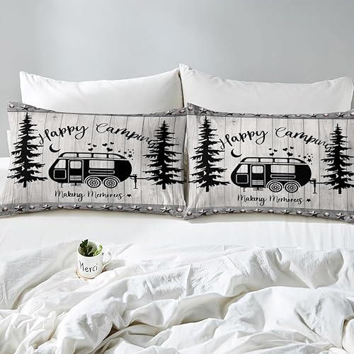 Miniatura 4 de Erosebridal Juego de ropa de cama con temática de campamento para niños, tamaño King, funda de edredón estilo granja para niños y niñas, funda de