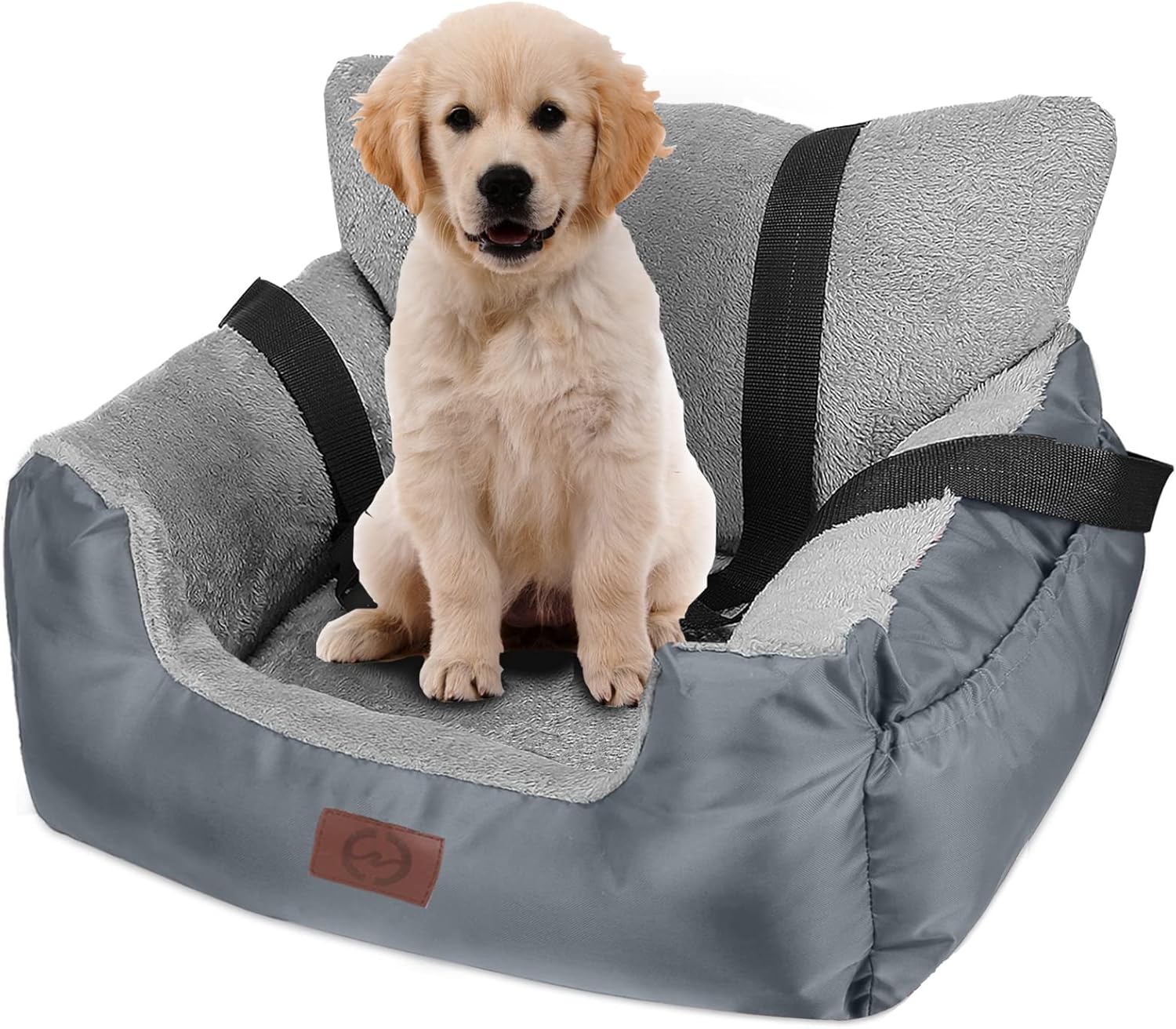 FAREYY Dog Car Seat for Small Dogs or Cats, Car Pet Booster Seat with Storage Pocket ClipOn