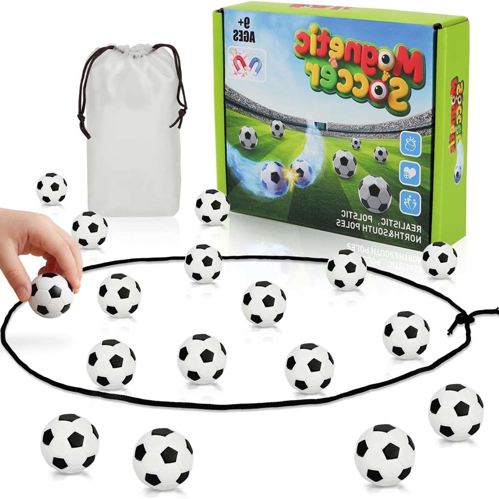 Magnetic Football Game Magnetic Soccer Board Game with 20 Football Stone