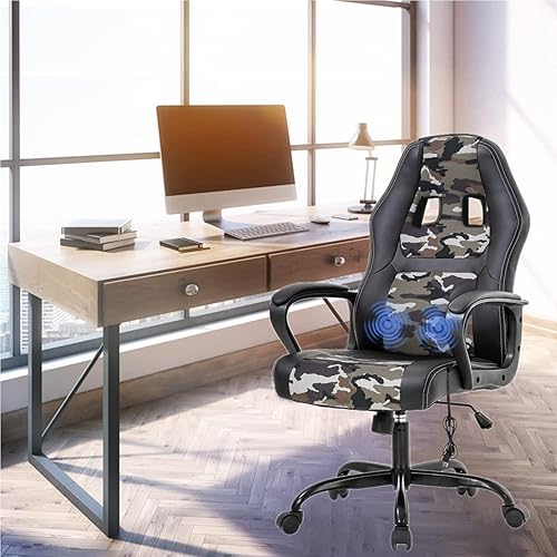 Miniatura 3 de Silla para videojuegos, silla de oficina de masaje, sillas ergonómicas de videojuegos, silla reclinable ajustable para computadora con soporte