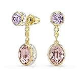 Swarovski Chroma drop earrings, Mixed cuts, Multicolored, Gold-tone plated