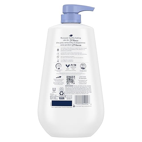 Miniatura 2 de Dove Gel de baño con bomba de manzanilla azul antiestrés y leche de avena, 3 unidades para una piel renovada y de aspecto saludable, limpiador