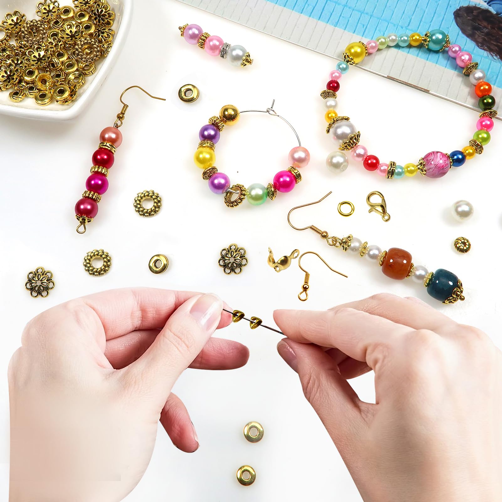 Perline In Ottone Antico Argento Tibetano 6 Mm (100 Pezzi - Foto 6