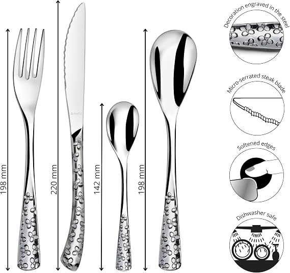 Amefa 245700AF20C40 Bouquet 24-Piece Cutlery Set, Stainless Steel