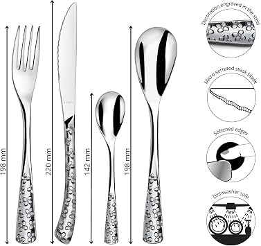 Amefa 245700AF20C40 Bouquet 24-Piece Cutlery Set, Stainless Steel