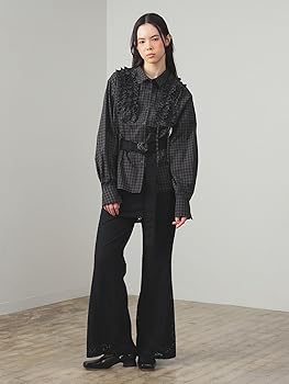 Amazon.co.jp: [レイビームス] L/Sシャツ・ブラウス チェック フリル