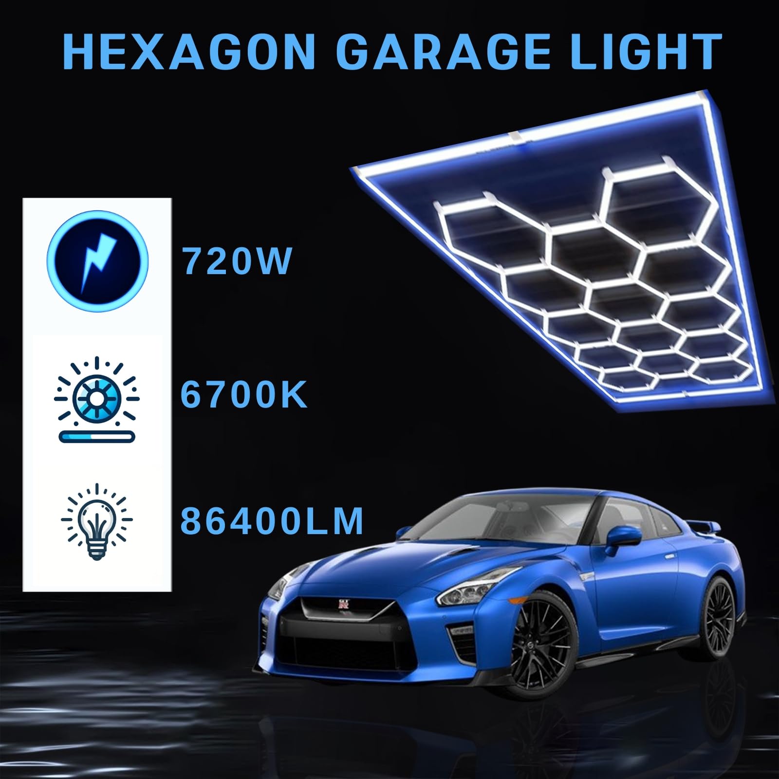 Amazon.co.jp : Hexa LED ガレージ照明 14個の六角形グリッドシステム