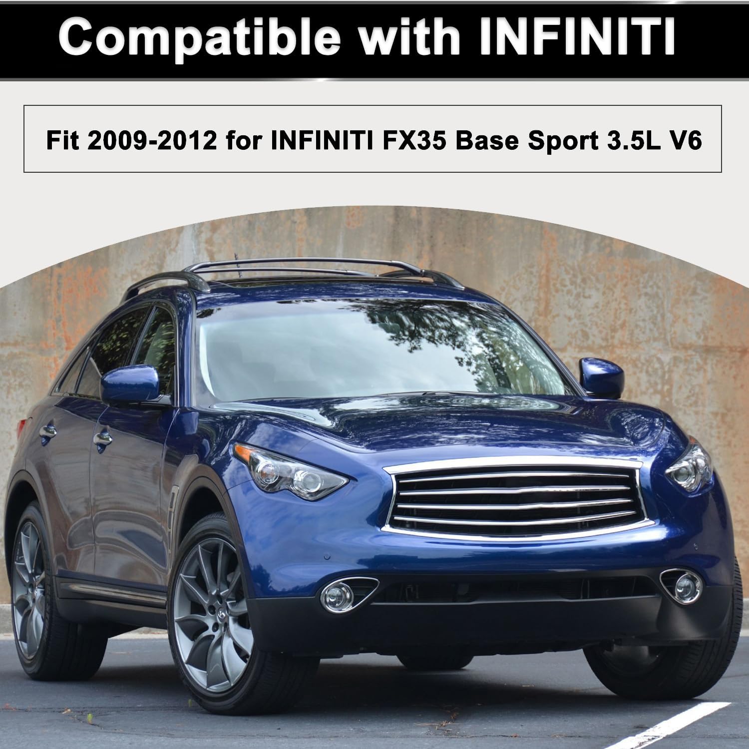 AUCERAMIC Engine Front Left & Right Side Air Cleaner Hose Fit for INFINITI FX35 Base Sport 2009-2012 3.5L 16576-1CB1A 16576-1CB0A Intake Boot Tube Outlet Duct