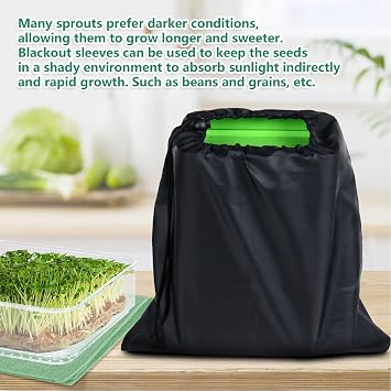 Stackable Sprouter Kit, 4 Tier Space Saving Multipurpose Micro Vegetable Growing Tray for Bean Sprouts Microgreens for Bean Sprouts, Microgreens, Seeds (with a Light Shield)