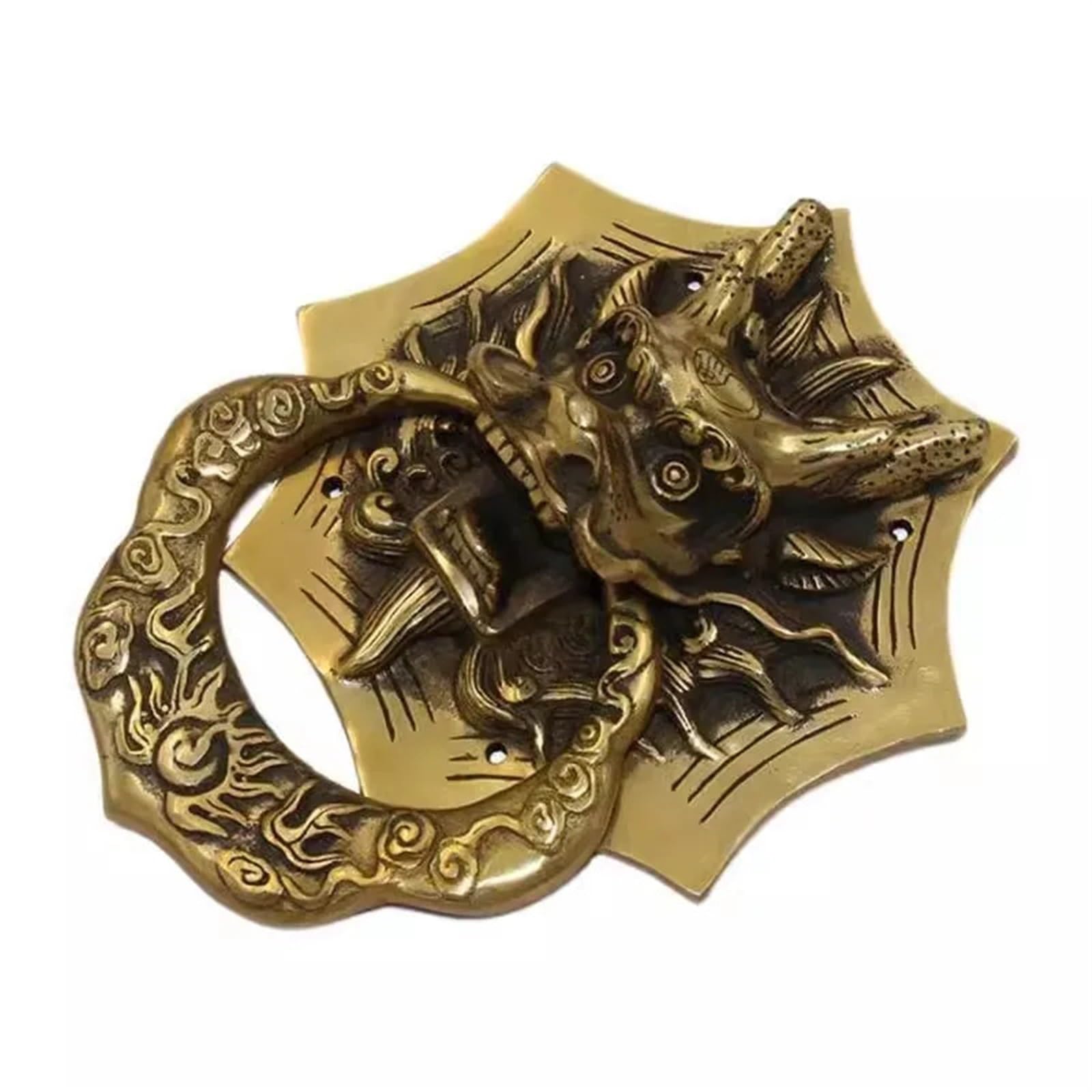 Heurtoir de porte Heurtoir de porte en laiton forme dragon, poignées meubles cour villa bois, heurtoir bronze, décoration la maison