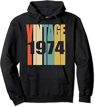 Amazon.com: Retro Vintage 1974 Hoodie 50 yrs old Bday 50th