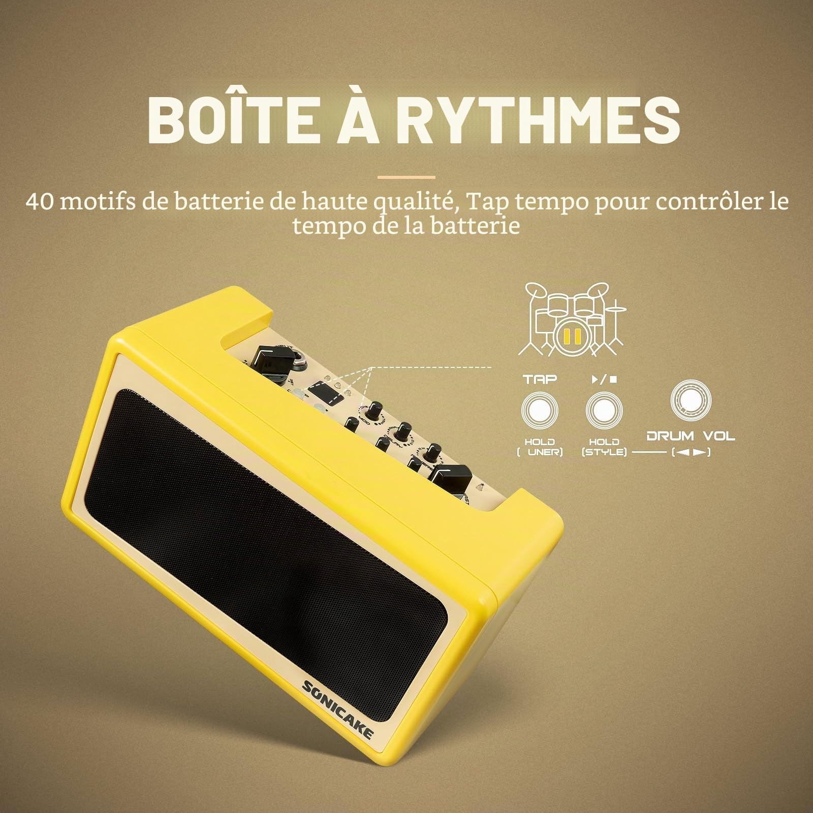 SONICAKE Amplificateur de Guitare Mini Combo Amp Bluetooth Multi-Effet Amp Toast
