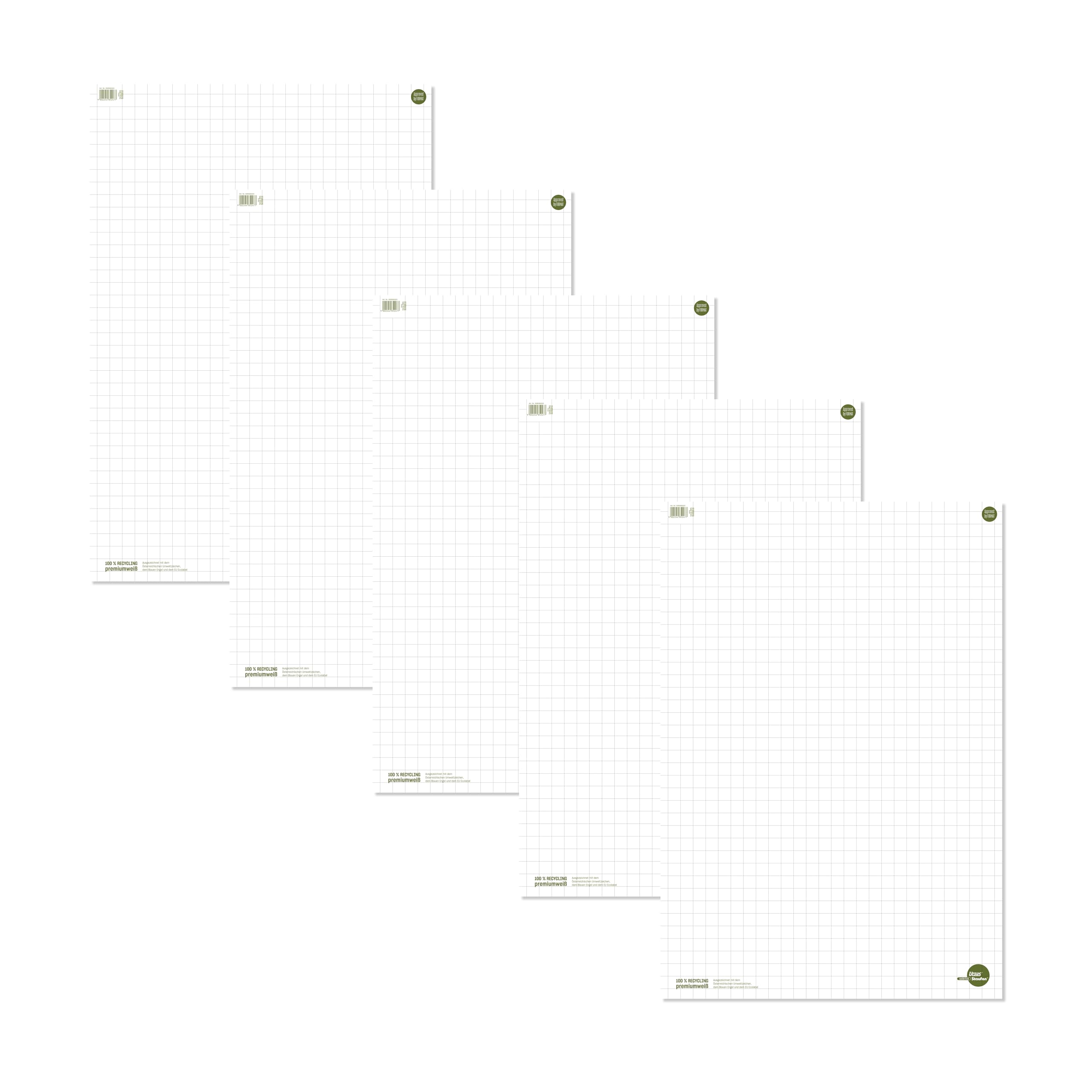 Staufen Ursus Style Podkładki do flipchartów, 5 sztuk po 20 arkuszy, 68 x 99 cm, 80 g/m² puste