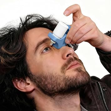 Silicone Eye Drop Guide, Precision Applicator, Reusable & Easy to Use Eye Drop Aid for Seniors & Caregivers, Ideal for The Elderly and Visually Impaired,Fits Most Bottles Blue