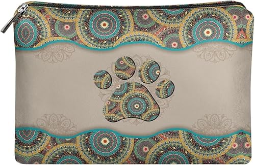 Miniatura 7 de Flashideas Bolsa de maquillaje portátil de cuero impermeable bolsa de cosméticos embrague maquillaje cepillo bolsa, Flores hippie