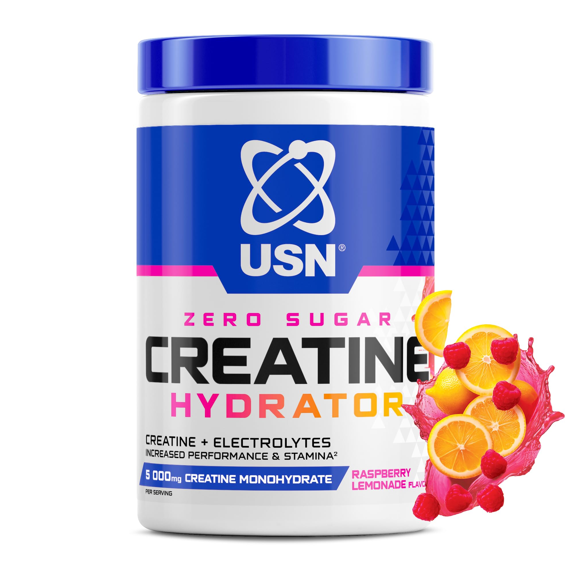 USN Creatine Hydrator Powder | Creatine Monohydrate with Electrolytes | Hydration, Strength & Performance Support | Intra Workout for Endurance & Recovery | 330g (30 Servings) | Raspberry Lemonade