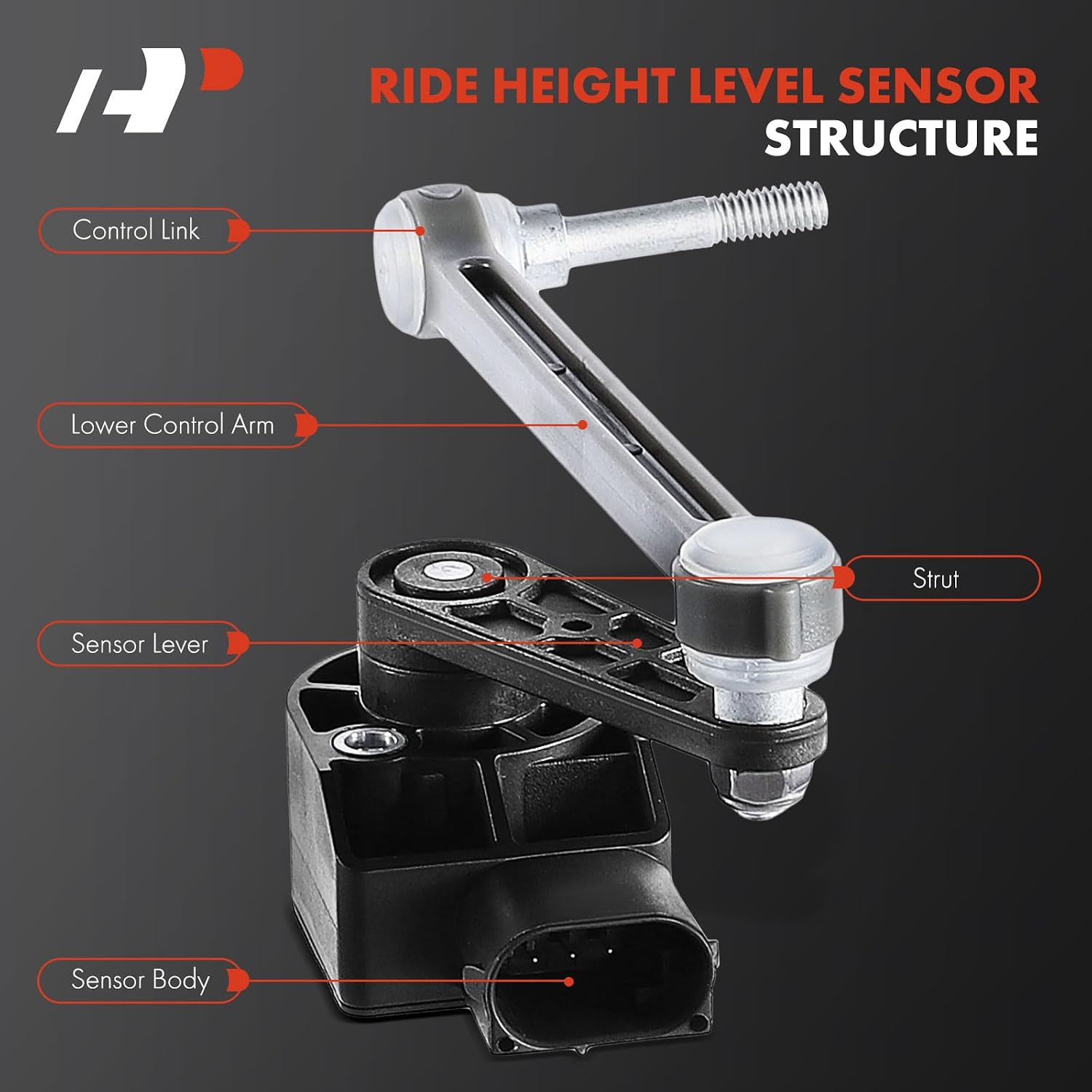 A-Premium Ride Height Level Sensor Compatible with Volkswagen Phaeton, 2004 2005 2006, 4.2L 6.0L, Front Left Driver Side, Replace# 3D0941285E, 3D0941285D