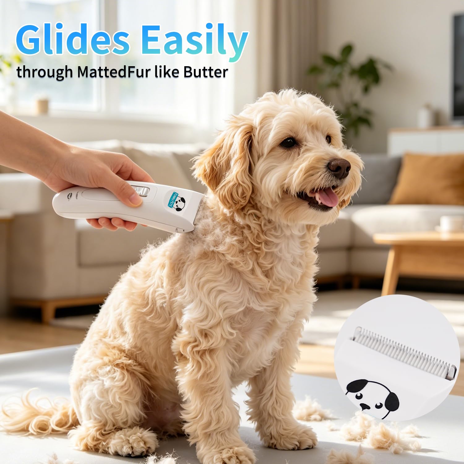 Tife Tondeuse pour chien à faible bruit, kit de toilettage pour animaux domestiques, tondeuse électrique silencieuse sans fil