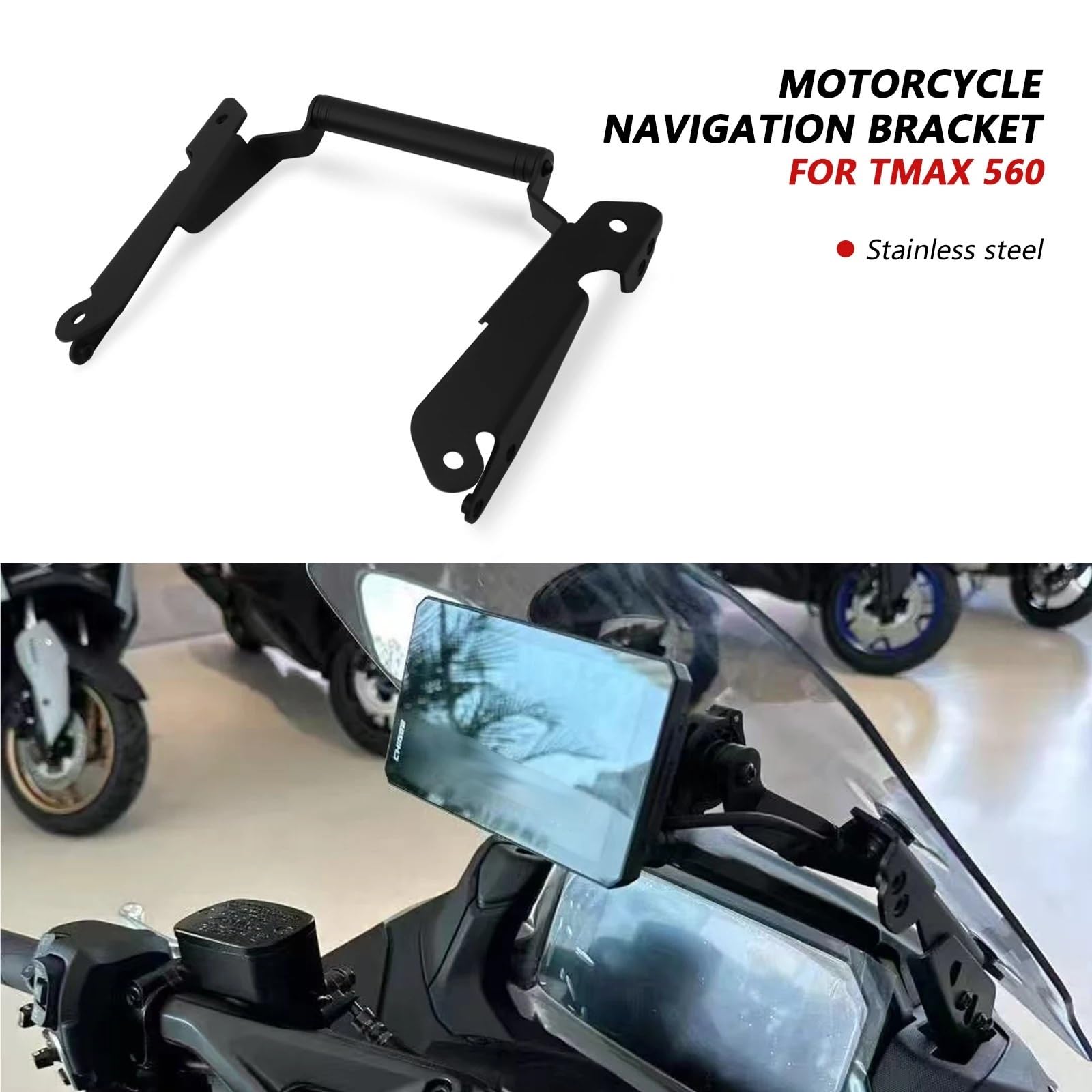 Akcesoria motocyklowe Uchwyt do nawigacji GPS i smartfonów Adapter do montażu Uchwyt pasuje do T-MAX 560 2025- Motocyklowy uchwyt do nawigacji
