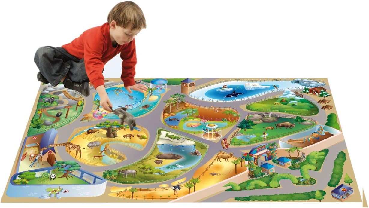 Playmat Collection Connect "Zoo Carpet, Multi-Colour, 80 x 120 cm