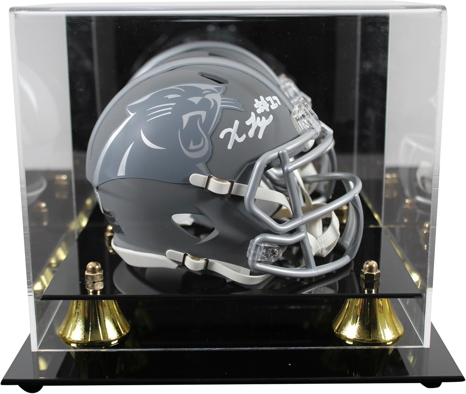 Panthers Xavier Legette Signed Slate Speed Mini Helmet W/Case BAS Witnessed