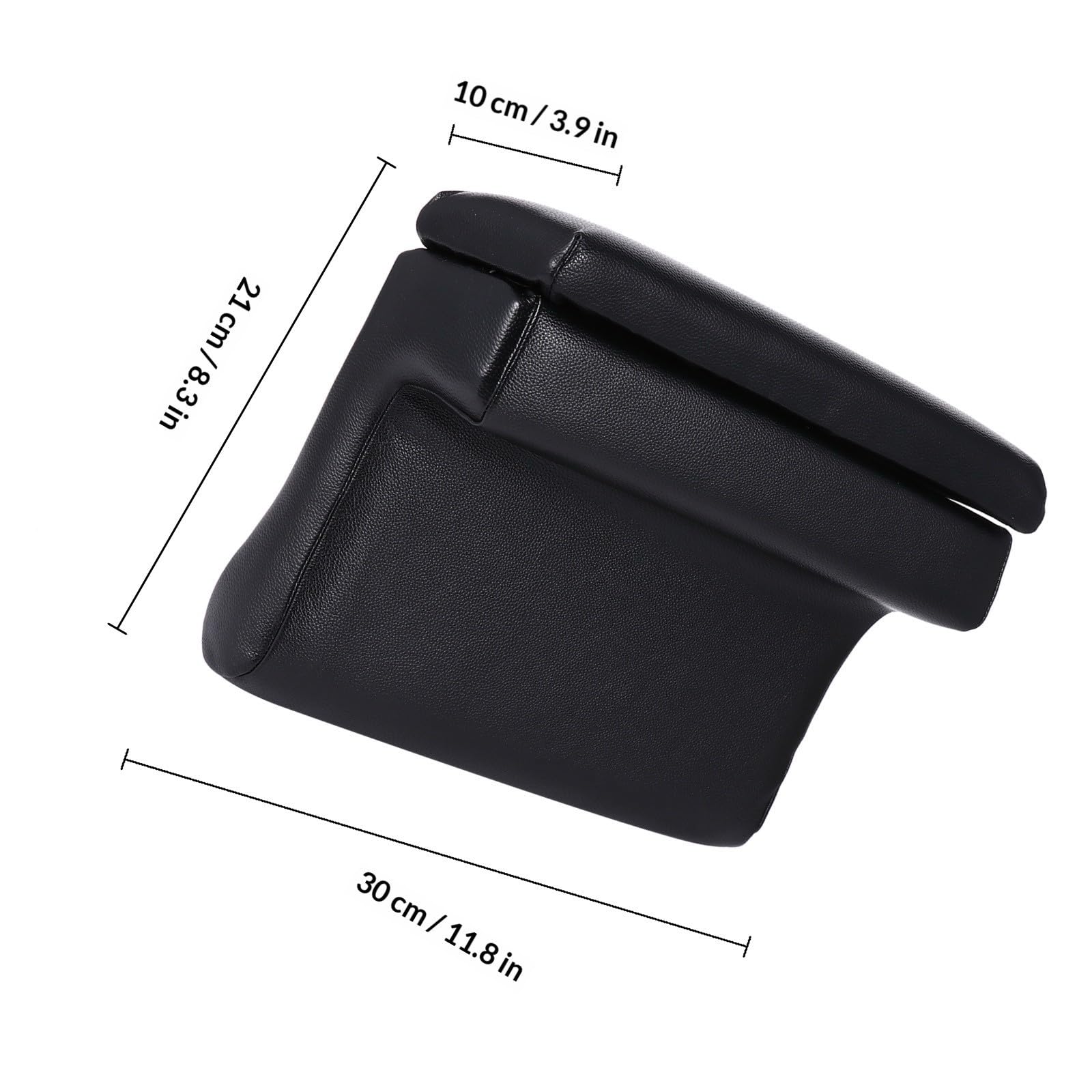 Cuscino Bracciolo Auto in Cuoio Nero, Supporto Gomito per Guida