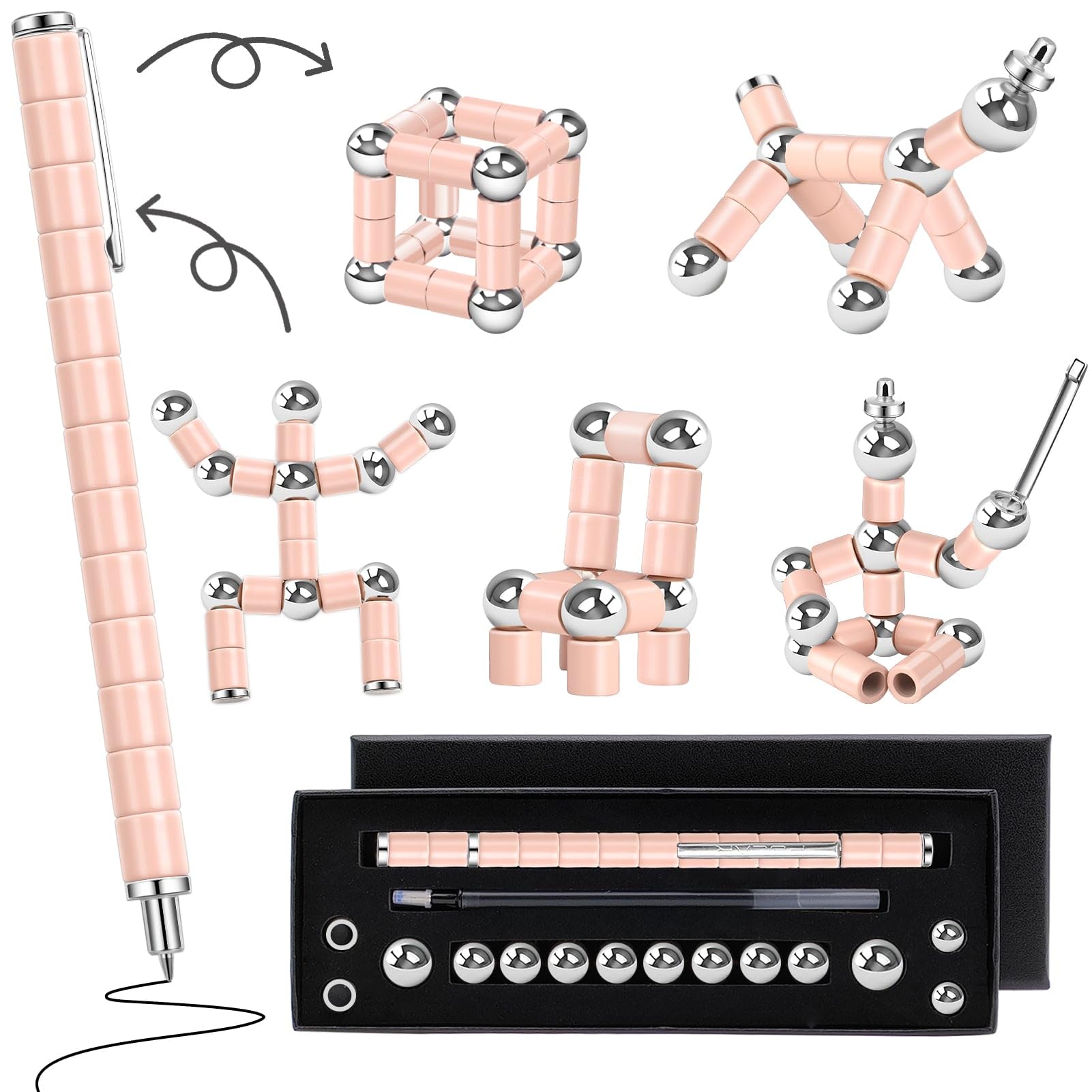 Fidget Pen For Anxiety &amp; Stress Relief: 2026 Graduation Gifts, Cool Birthday Gift For Men, Teens, Adults Transformable Magnet Toy Desk Gadget For Women , Multifunctional Writing Pen &amp; Touch Stylus