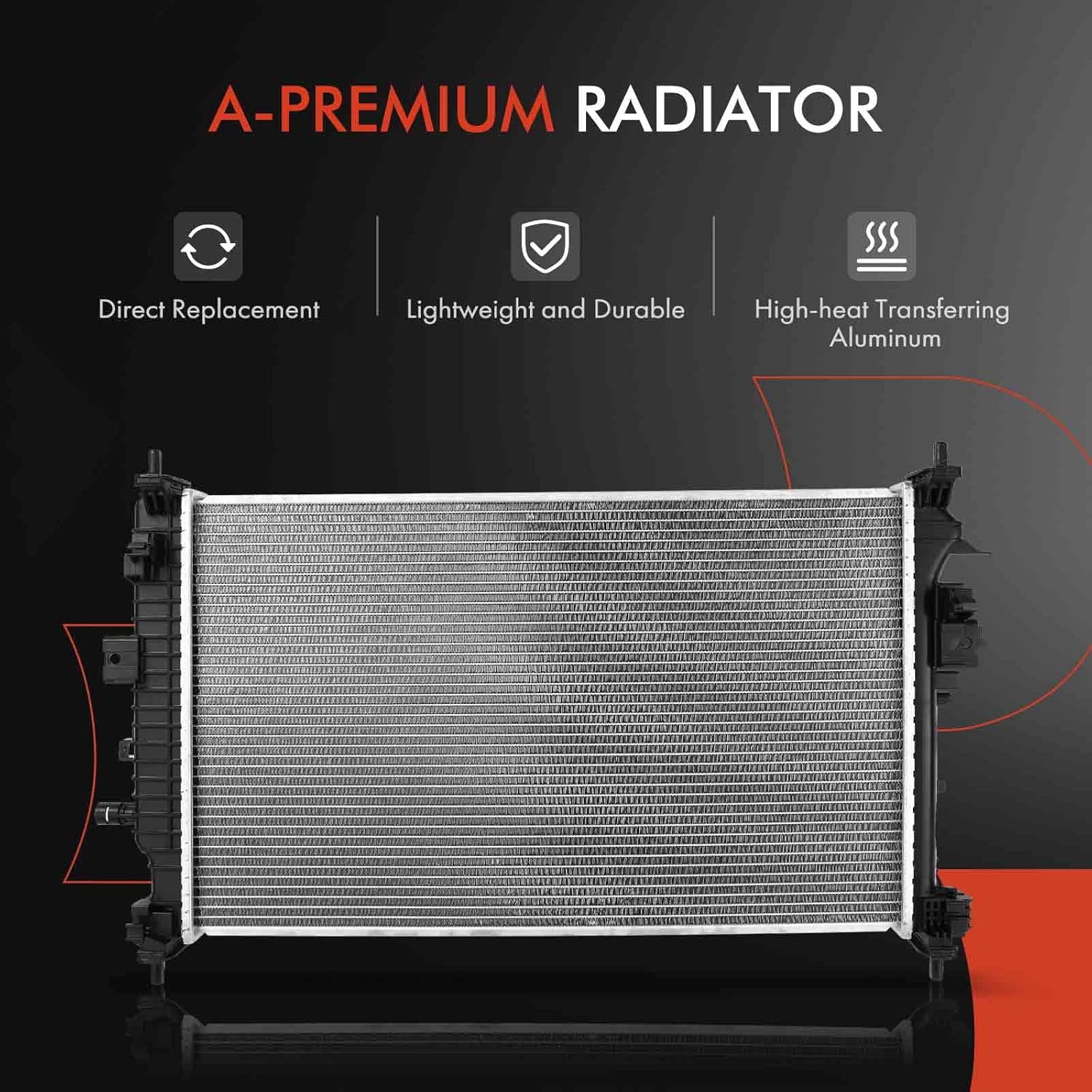 A-Premium Aluminum Radiator & AC Condenser Cooling Kit Compatible with Chevrolet Malibu 2016-2018 & Buick LaCrosse 2017-2019, 1.5L 3.6L, Automatic Transmission