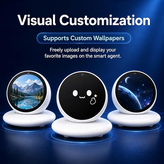 Intelligent AI Voice Robot for Car Dashboard, Voice Activated Interactive Electronic Companion, Hands-Free Smart Driving Assistant, Cute Vehicle Traveling Gadget for Adults(White)