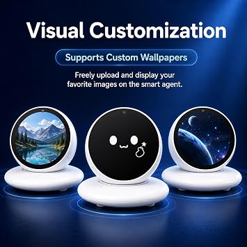 Intelligent AI Voice Robot for Car Dashboard, Voice Activated Interactive Electronic Companion, Hands-Free Smart Driving Assistant, Cute Vehicle Traveling Gadget for Adults(White)