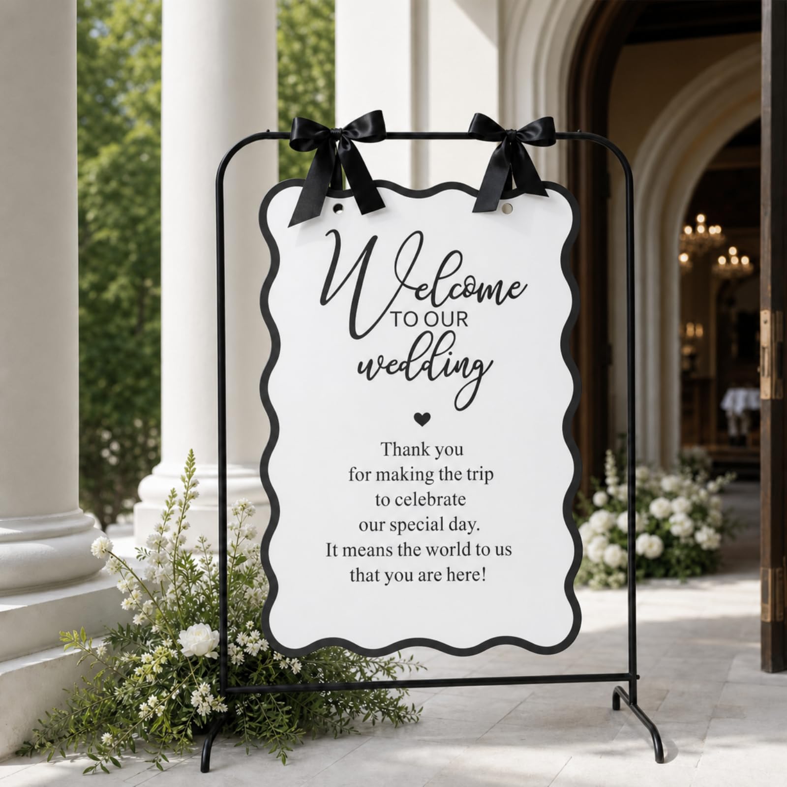 Yousoontic Acrylschild für Hochzeit, 61 x 45,7 cm, großer Präsentationsständer, Dekoration, Acryl, Brautparty, Ständer, Dekoration für Garten, Zeremonie, Rasen, Outdoor, Indoor