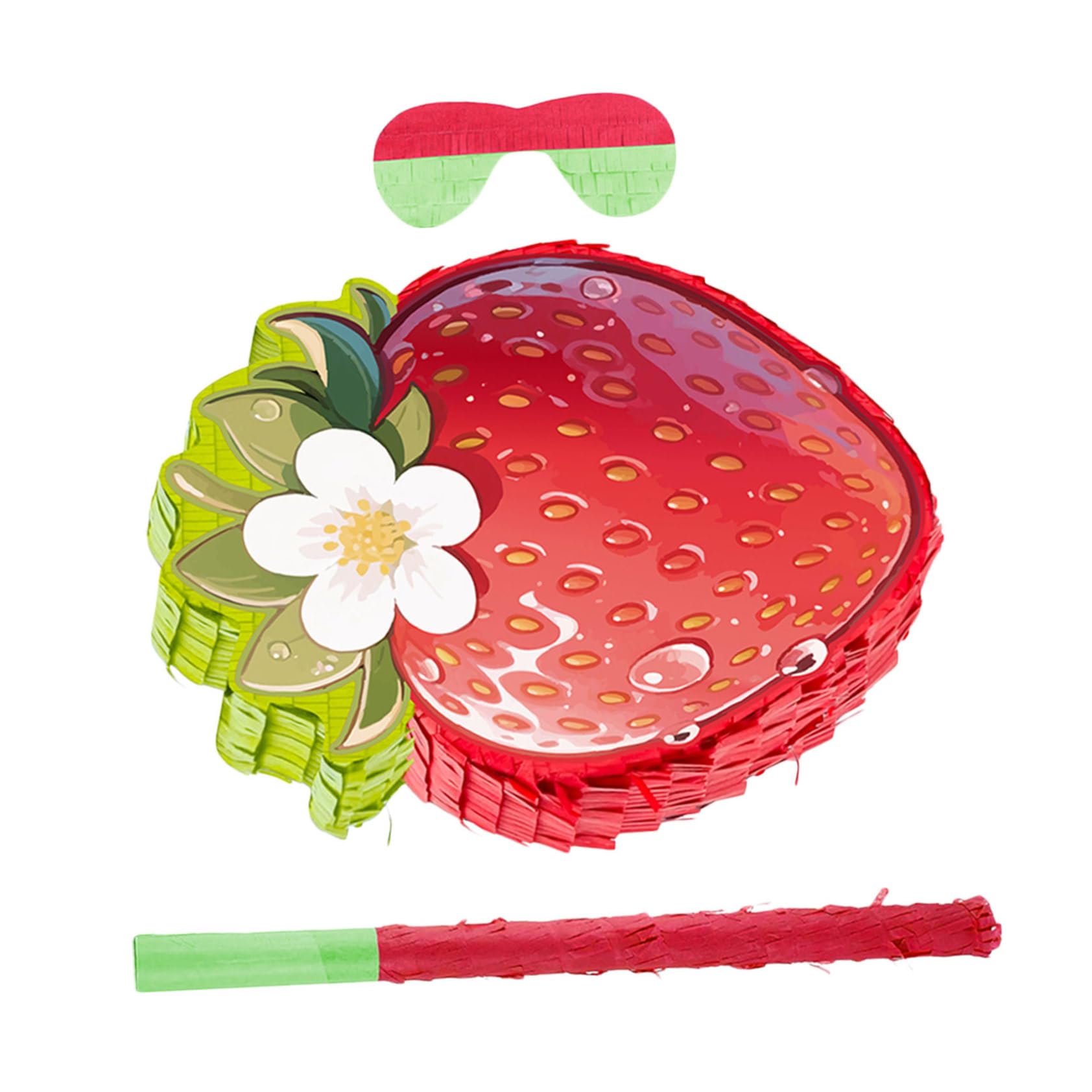 Cabilock Piñata de juegos de fiesta fiesta temática cinco de mayo Party Favors Strawberry piNATA rojo