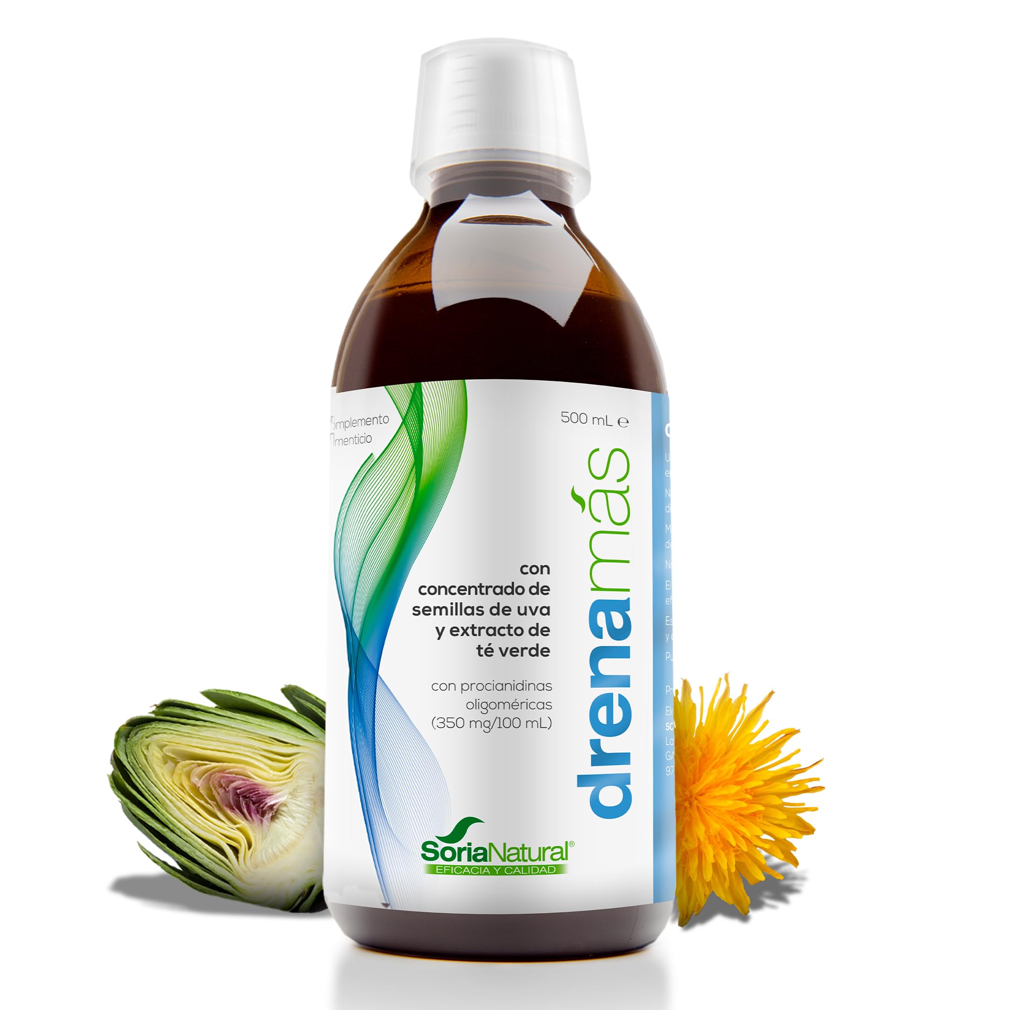 Soria Natural Drenamas - Detox Natural y Retención de Líquidos - Complemento Dietético Natural - Control de Peso - 500ml