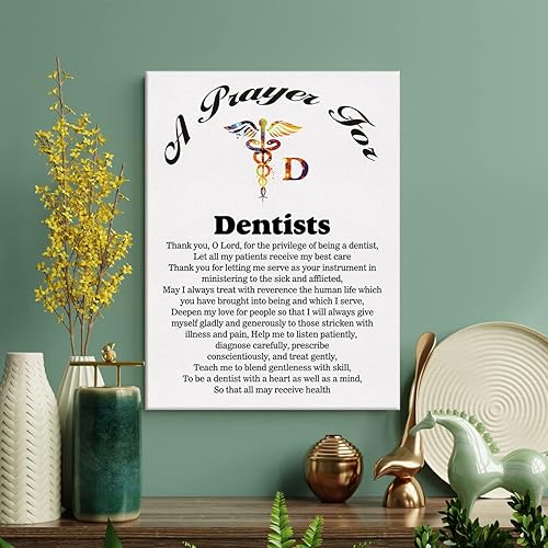 Miniatura 3 de LEXSIVO Lienzo de oración de un dentista para decoración de pared para el hogar, pintura de regalo para dentistas, 11.5 x 15 pulgadas, póster