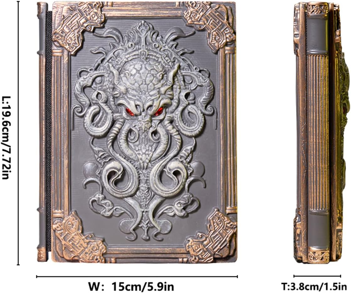 Cthulhu Mythos Embossed Journal for men, Vintage Gothic travel Notebook, Grimoire, Kraken, Octopus, Pirate style, Thick Paper for Writing & Sketching, Unique Handmade Gift
