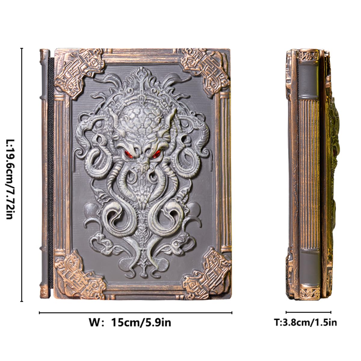 Cthulhu Notebook Premium 3D Solido Rilievo Libro Libero Taccuino Stile Retro Diario Mistico Regalo di Compleanno Copertina rigida Sketchbook Copertina rigida Pittura Scrittura Diario Da Tavolo